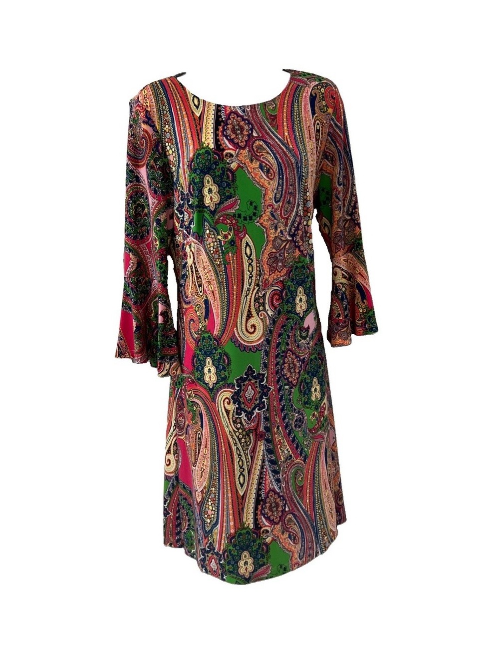 Tommy Hilfiger Multicolor Paisley Midi Dress — Green & Pink